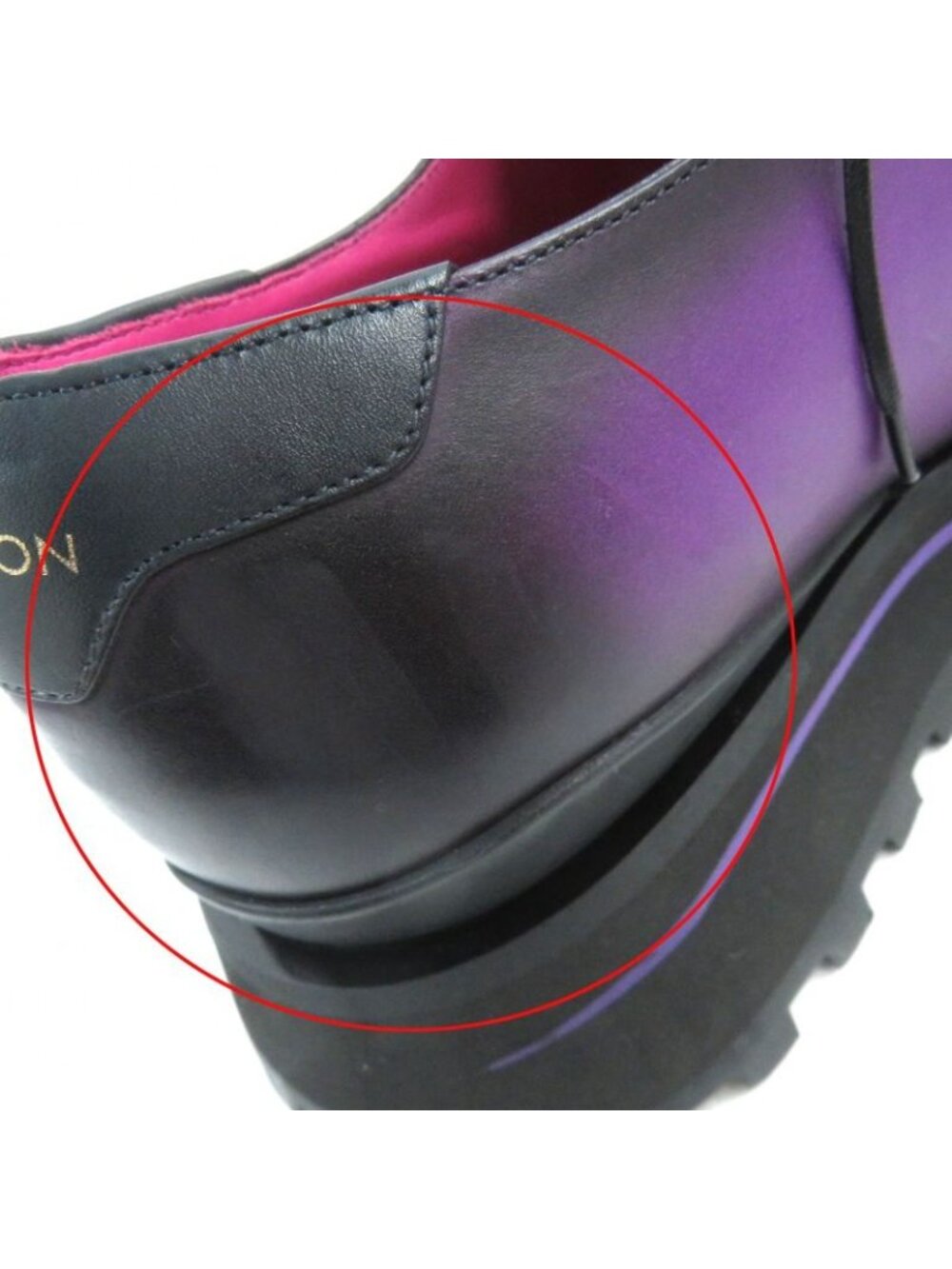 Louis Vuitton Congres Line Plain Toe Derby Shoes Leather Purple Gradient - Picture 14 of 14